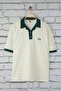 Ekru Oversize/Geniş Kesim Nakış Detaylı %100 Pamuk Polo Yaka T-shirt TMNSS25PO00013 - 5