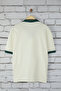 Ekru Oversize/Geniş Kesim Nakış Detaylı %100 Pamuk Polo Yaka T-shirt TMNSS25PO00013 - 8