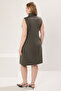 Khaki Double-Sided Zip-Up Mini Woven Plus Size Dress Tbbss25Ah00112 - 4
