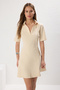 White Straight Skirt Waist Opening Stitching Detail Mini Woven Dress Twoss25El00184