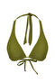 Haki Üçgen Bağlama Detaylı Kaplı Basic Bikini Üstü TBESS25BU00040 - 10