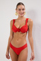 Kırmızı Aplike Detaylı Balconette Kaplı Bikini Üstü TBESS25BU00026 - 2