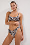 Zebra Desenli V Kesim Regular Normal Bel Bikini Altı TBESS21BA0168 - 2