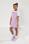 Lila Kız Çocuk Pamuklu Esnek T-Shirt-Jile Set Örme Elbise TKDSS25EL00045