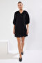 Black Straight Ruffle Mini Woven Dress Twoss25El00210 - 2