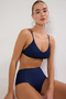 Lacivert Hipster Yüksek Bel Bikini Altı TBESS25BA00024 - 2