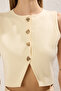 Kemik Slim Bisiklet Yaka Crop Triko Yelek TWOSS25YE00070 - 3