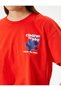 Comfortable Crop T-Shirt Printed on the Back Short Sleeve Crew Neck Organic Fabric - 5