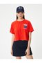 Comfortable Crop T-Shirt Printed on the Back Short Sleeve Crew Neck Organic Fabric - 3