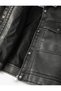 Faux Leather Jacket Distressed Look Zippered Shirt Collar Pocket - 6