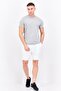 Men Plain Drawstring Basic Shorts, White - 4