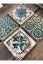 Set of 4 Colorful Printed Natural Stone Glasses - 3