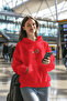 Pop Music Printed Women's Cotton Long Sleeve Rose Gold 3 Yarn Hooded Sweatshirt - 2