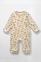 Baby Patterned Romper, 100% Cotton Stretch Fabric, Snap Fastener Newborn Baby Romper, 3-12 Months