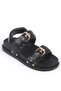 Tarisa Women's Sandals Banded Buckle Black Leather - 2