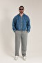Men's Baggy Loose Fit Pique Trousers with Back Pockets - 2