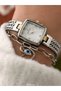 22*20mm Case,Silver Yellow Steel Band,Valentine's Day Gift Women's Wristwatch +Bracelets - 4