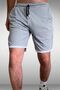 Men's Gray Basketball Football Striped Shorts Fitness Sports Workout Running Bermuda - 3