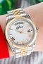 Original Dial Yellow White Double Calendar Lover's Gift for Wife Mother Women's Wristwatch - 6