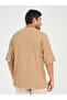 Waffle Knit Oversized T-Shirt with Turn-Up Sleeve - 4