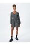 Floral Mini Dress Long Sleeve V-Neck - 3