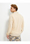High Collar Sweatshirt with Snap Button Detail Long Sleeve Ribbon - 4