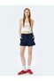 Mini Shorts with Lace-Up Waist Pocket Detail