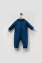 Unisex Model Monthly Soft Knitted Denim Fabric Cotton Pocketed Snap Fastened Slopet Jumpsuit - 2