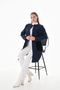 Dark Blue Winter Daily Pocket Jacket Coat Height 90 cm - 4