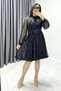Women's Bell-Shaped French Guipure Buttoned Plus Size Evening Dress in Beige, Green, Black, White, and Red. - 2