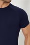 Men's Navy Blue Sleeves Slim Fit Compression Gym Fitness Sports T-Shirt - 2