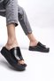 Mahthyl Women's Slippers 001277 Black Wrinkled Patent Leather - 4