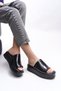 Mahthyl Women's Slippers 001277 Black Wrinkled Patent Leather - 2