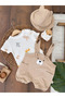3-Piece Baby Boy Set with Hat, Ear Detail, Snaps from the Bottom and Badi - 3