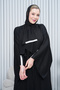Hyjap Abaya Dubai Silk with Shales Ferace Cut Beads Standard Size 38-44 - 6