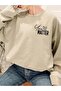 Remember That Winter Sweatshirt - Beige Printed Oversized Crew Neck - 2