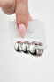 Women's White Color Tarnish-Resistant Steel 3-Piece Thick Hoop Earring Set