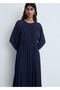 Tie Detail Belted Pleated Dress