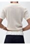 Openwork Knitted Polo Collar Sweater - 7