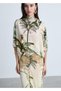 Straight Cut Skirt with Tropical Print - 8