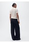 Openwork Knitted Polo Collar Sweater - 4