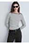 Striped boat neck T-shirt