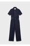 Short-sleeved Denim Jumpsuit - 3