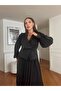 Women's Special Design Pleated Double Breasted Neckline Beading Tassel Evening Dress - 4