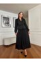 Women's Special Design Pleated Double Breasted Neckline Beading Tassel Evening Dress - 5