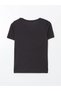 Lcwaikiki Classic Black V-Neck Women's T-Shirt - 3