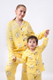 100% Cotton Mother Baby Kids Pajama Set with Duck Button Detail and Patterned Design (Sold in All Sizes Separately) - 3