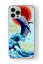 حافظة شفافة مطبوعة بتصميم الحوت متوافقة مع هاتف iPhone 16 Pro Max