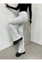 Women's Gray Brand Equivalent Combed Cotton Knitted Lycra Stretchy Spanish Leg Leggings - 7
