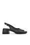 , Women's Genuine Leather Heeled Sandals 151992Z8004 Black
